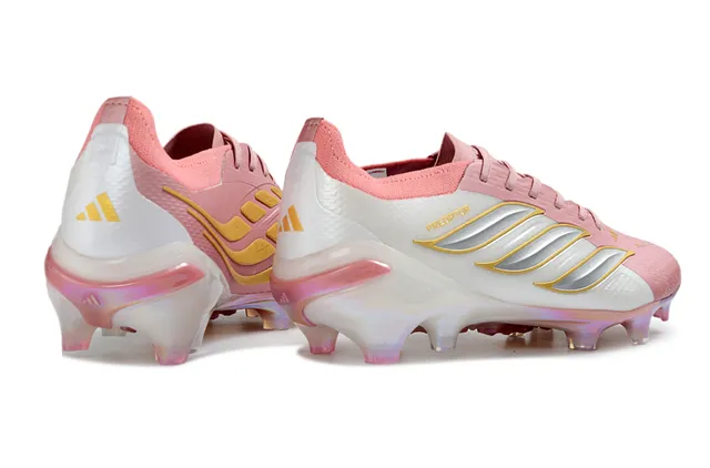 Adidas Predator Pink White Low-Cut Lace-Up Iridescent Holographic Sole Firm-Ground Soccer Shoes 5
