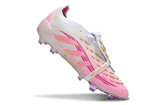 Adidas Predator Pink White Low-Cut Translucent Sole Firm-Ground Soccer Shoes 2