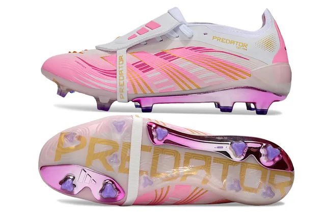 Adidas Predator Pink White Low-Cut Translucent Sole Firm-Ground Soccer Shoes 6
