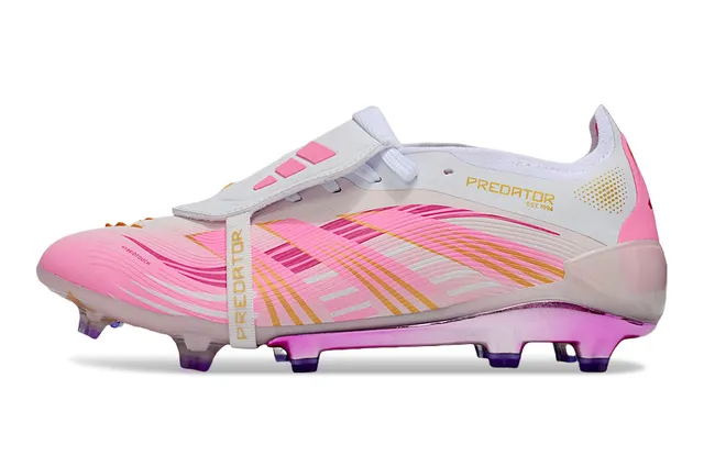 Adidas Predator Pink White Low-Cut Translucent Sole Firm-Ground Soccer Shoes 7