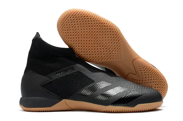 Adidas Predator Rouge Noir Col de Chaussette Sans Lacets Upper Cage Chaussures de Football Intérieur 2