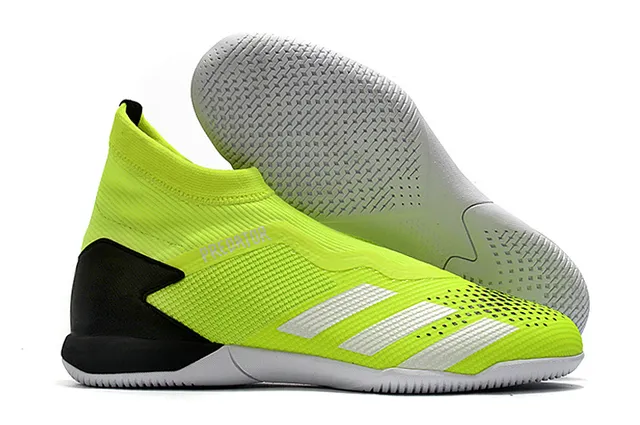 Adidas Predator Rouge Noir Col de Chaussette Sans Lacets Upper Cage Chaussures de Football Intérieur 8