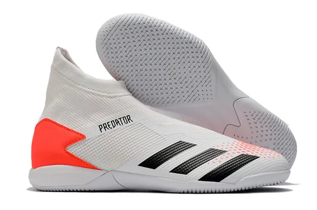 Adidas Predator Rouge Noir Col de Chaussette Sans Lacets Upper Cage Chaussures de Football Intérieur 10
