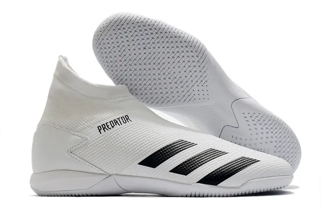 Adidas Predator Rouge Noir Col de Chaussette Sans Lacets Upper Cage Chaussures de Football Intérieur 13