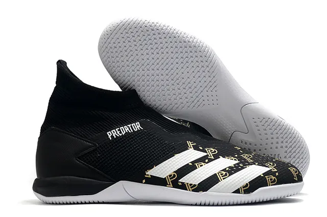 Adidas Predator Rouge Noir Col de Chaussette Sans Lacets Upper Cage Chaussures de Football Intérieur 15