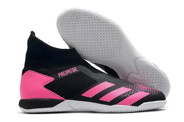 Adidas Predator Rouge Noir Col de Chaussette Sans Lacets Upper Cage Chaussures de Football Intérieur 16