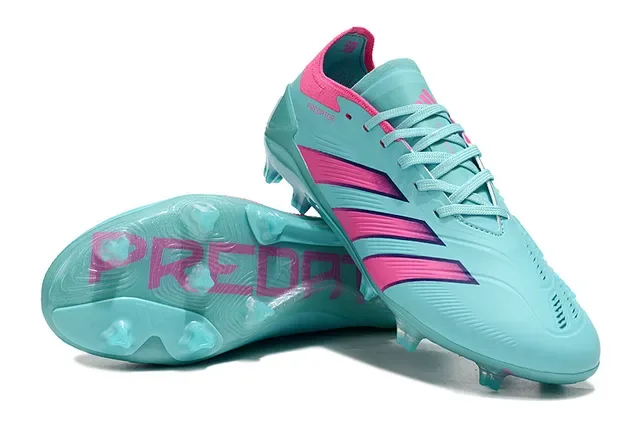 Adidas Predator Turquesa e Rosa Chuteiras de Futebol para Solo Firme 4