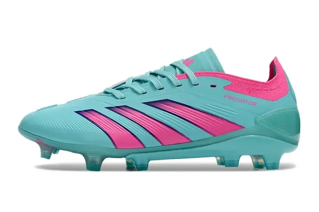 Adidas Predator Turquesa e Rosa Chuteiras de Futebol para Solo Firme 7