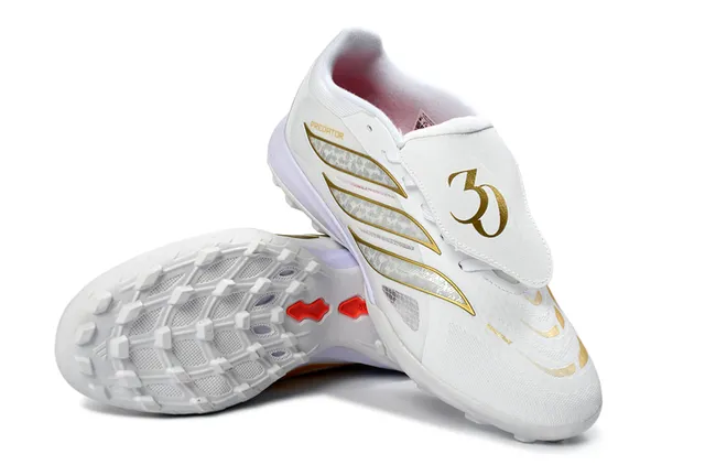 Adidas Predator Blanc Or Rouge Turf Chaussures de Football 4