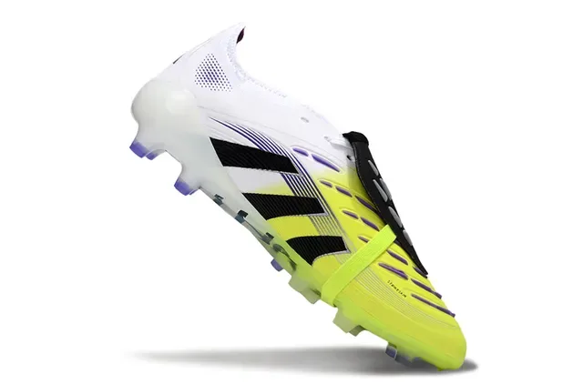 Adidas Predator Jaune Blanc Asymétrique Lacing Gradient Upper Firm-Ground Chaussures de Football 2