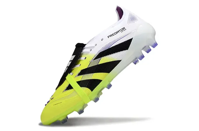 Adidas Predator Jaune Blanc Asymétrique Lacing Gradient Upper Firm-Ground Chaussures de Football 3