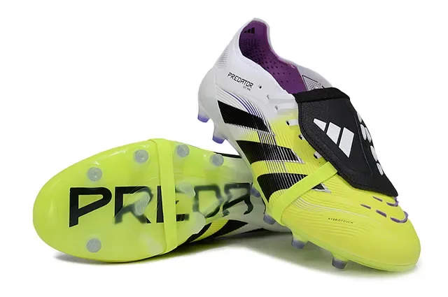 Adidas Predator Jaune Blanc Asymétrique Lacing Gradient Upper Firm-Ground Chaussures de Football 4
