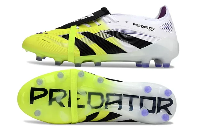Adidas Predator Jaune Blanc Asymétrique Lacing Gradient Upper Firm-Ground Chaussures de Football 6