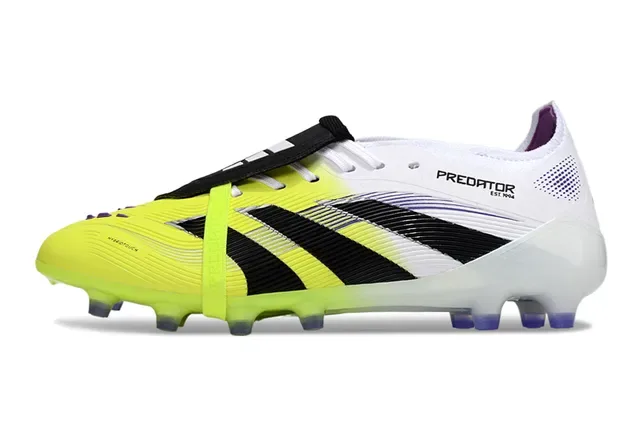 Adidas Predator Jaune Blanc Asymétrique Lacing Gradient Upper Firm-Ground Chaussures de Football 7