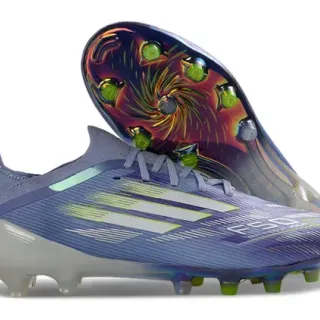 Adidas Purple Green Iridescent Holographic Upper Three-Stripe Overlay Firm-Ground Soccer Shoes
