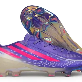 Adidas Purple Pink Low-Cut Synthetic Upper Iridescent Holographic Soleplate Firm-Ground Soccer Shoes