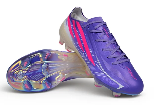 Adidas Purple Pink Low-Cut Synthetic Upper Iridescent Holographic Soleplate Firm-Ground Soccer Shoes 4
