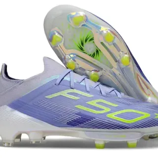 Adidas Purple Yellow Low-Cut Synthetic Upper Translucent Iridescent Soleplate Firm-Ground Soccer Shoes