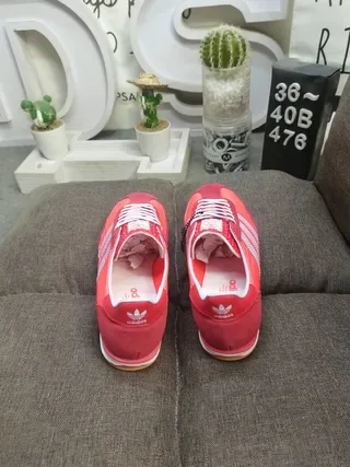 Adidas Red Silver Low-Top Three-Stripe Side Panel Lifestyle Sneakers 8