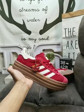 Adidas Red White Low-Top Textured Upper Lifestyle Sneakers 5