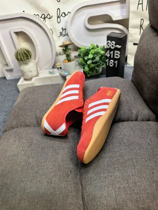 Adidas Red White Suede Upper Three-Stripe Side Panel Lifestyle Sneakers 6