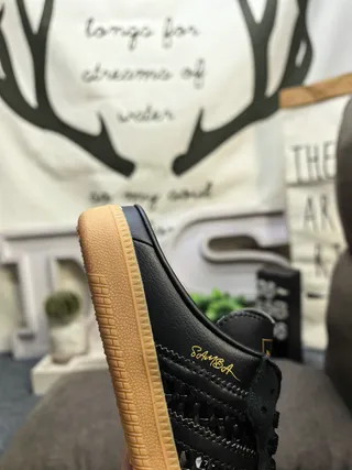 Adidas Samba Black Woven-Mesh Gum Sole Lifestyle Sneakers 3