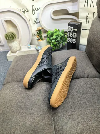 Adidas Samba Black Woven-Mesh Gum Sole Lifestyle Sneakers 6