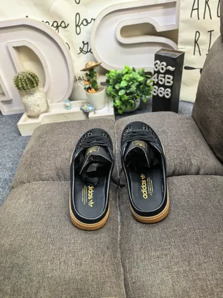 Adidas Samba Black Woven-Mesh Gum Sole Lifestyle Sneakers 8