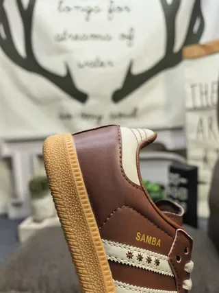 Adidas Samba Brown and Cream Lifestyle Sneakers 3