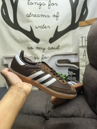 Adidas Samba Brown and White Lifestyle Sneakers 5