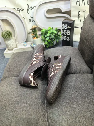 Adidas Samba Brown Leopard-Print Lifestyle Sneakers 6