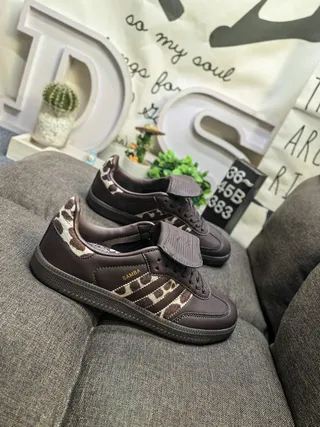Adidas Samba Brown Leopard-Print Lifestyle Sneakers 9
