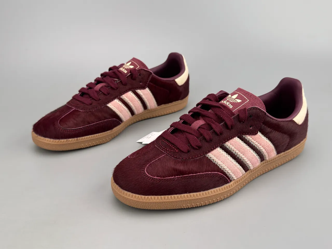 Adidas Samba Burgundy Pink Striped Lifestyle Sneakers 7