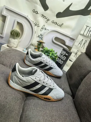 Adidas Samba Gray Black Quilted Upper Three Stripes Lifestyle Sneakers 9