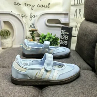 Adidas Samba Light Blue Suede Laceless Lifestyle Sneakers