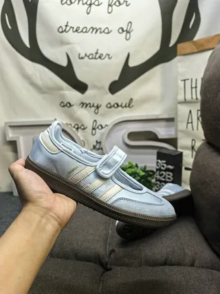Adidas Samba Light Blue Suede Laceless Lifestyle Sneakers 5