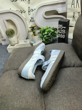 Adidas Samba Light Blue Suede Laceless Lifestyle Sneakers 6