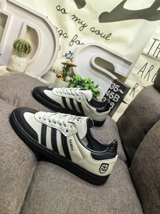 Adidas Samba Off-White and Black Lifestyle Sneakers 7