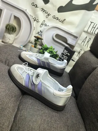 Adidas Samba Off-White and Lavender Lifestyle Sneakers 7
