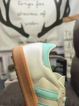 Adidas Samba OG Mint Blue and Off-White Lifestyle Sneakers 3