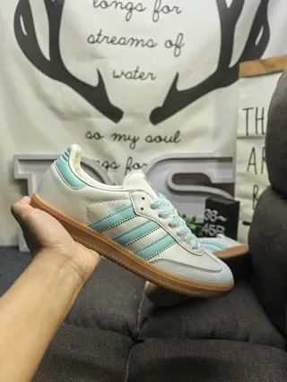 Adidas Samba OG Mint Blue and Off-White Lifestyle Sneakers 5