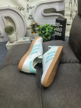 Adidas Samba OG Mint Blue and Off-White Lifestyle Sneakers 6