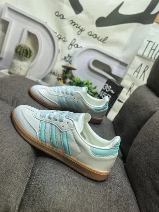 Adidas Samba OG Mint Blue and Off-White Lifestyle Sneakers 7