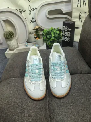 Adidas Samba OG Mint Blue and Off-White Lifestyle Sneakers 10
