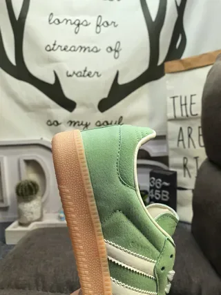 Adidas Samba OG Mint Green Suede Lifestyle Sneakers 3