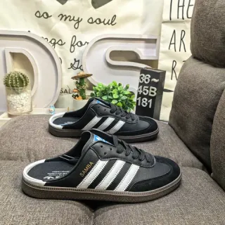 Adidas Samba Open-Back Mule Black White Gum Casual Shoes