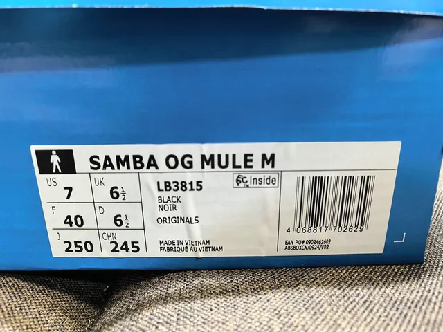 Adidas Samba Open-Back Mule Black White Gum Casual Shoes 2