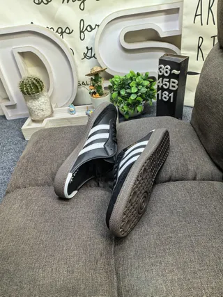 Adidas Samba Open-Back Mule Black White Gum Casual Shoes 6