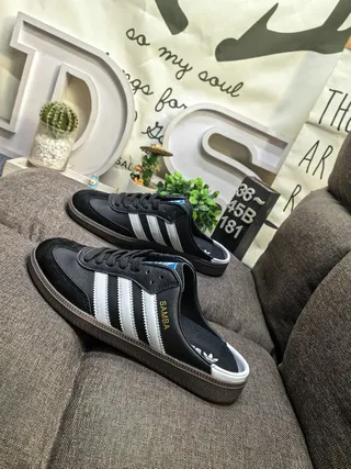 Adidas Samba Open-Back Mule Black White Gum Casual Shoes 7