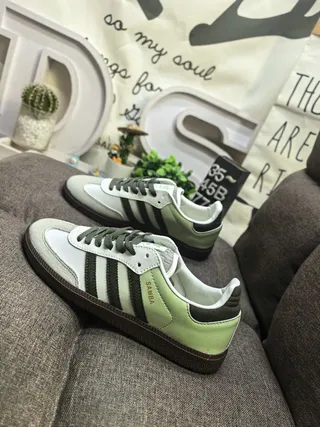 Adidas Samba Sage Green and White Lifestyle Sneakers 7